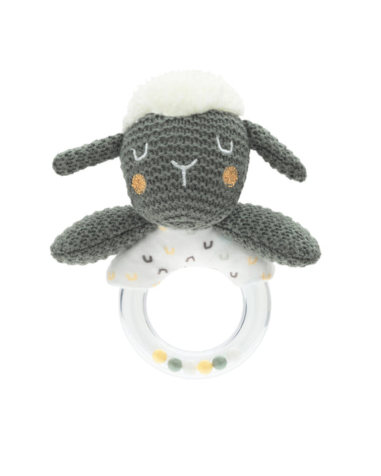 Chocalho de peluche de ovelha sonolenta