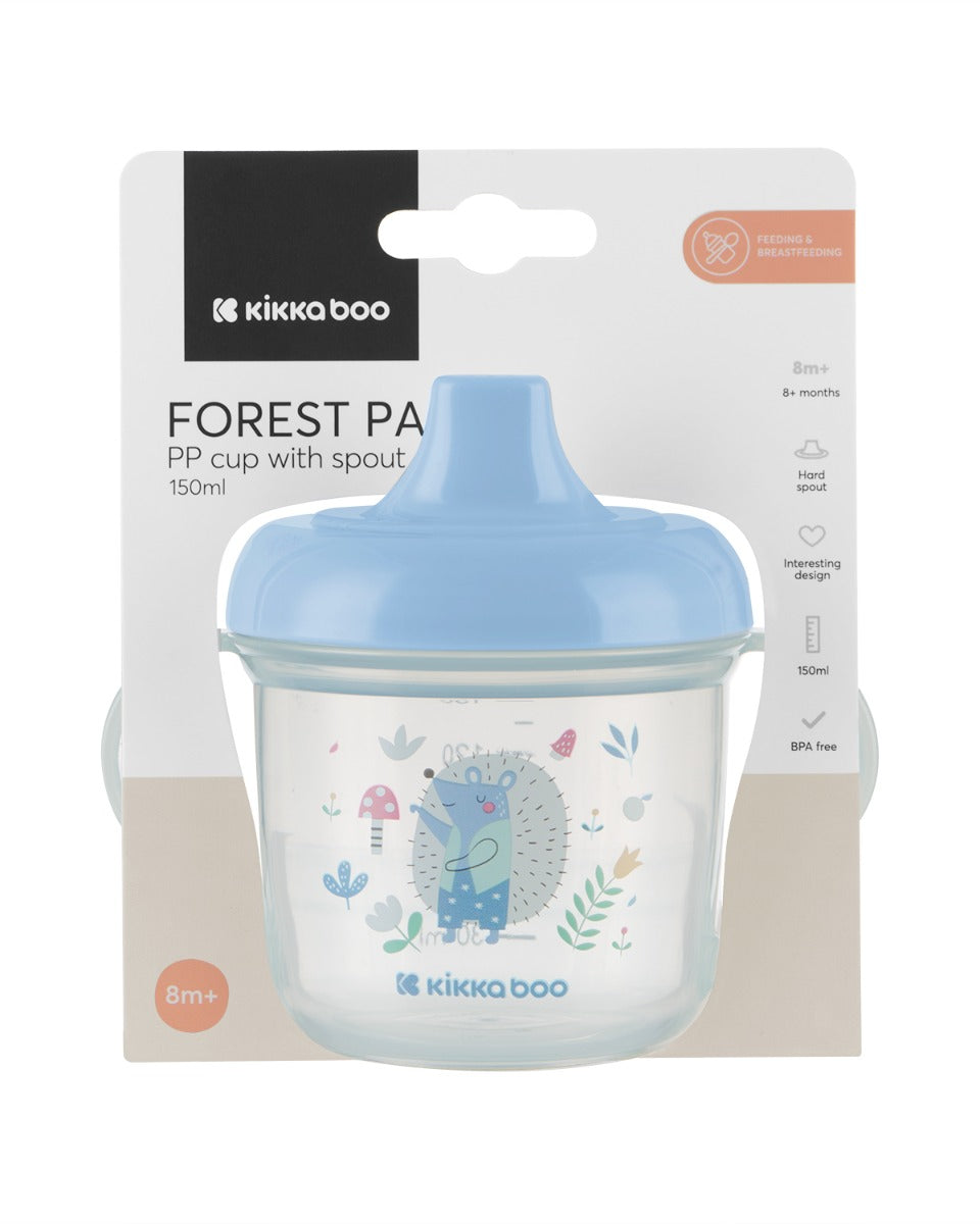 Copo PP com palha 150ml Forest Party Blue Kikkaboo