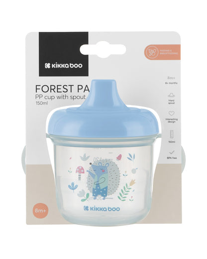 Copo PP com palha 150ml Forest Party Blue Kikkaboo