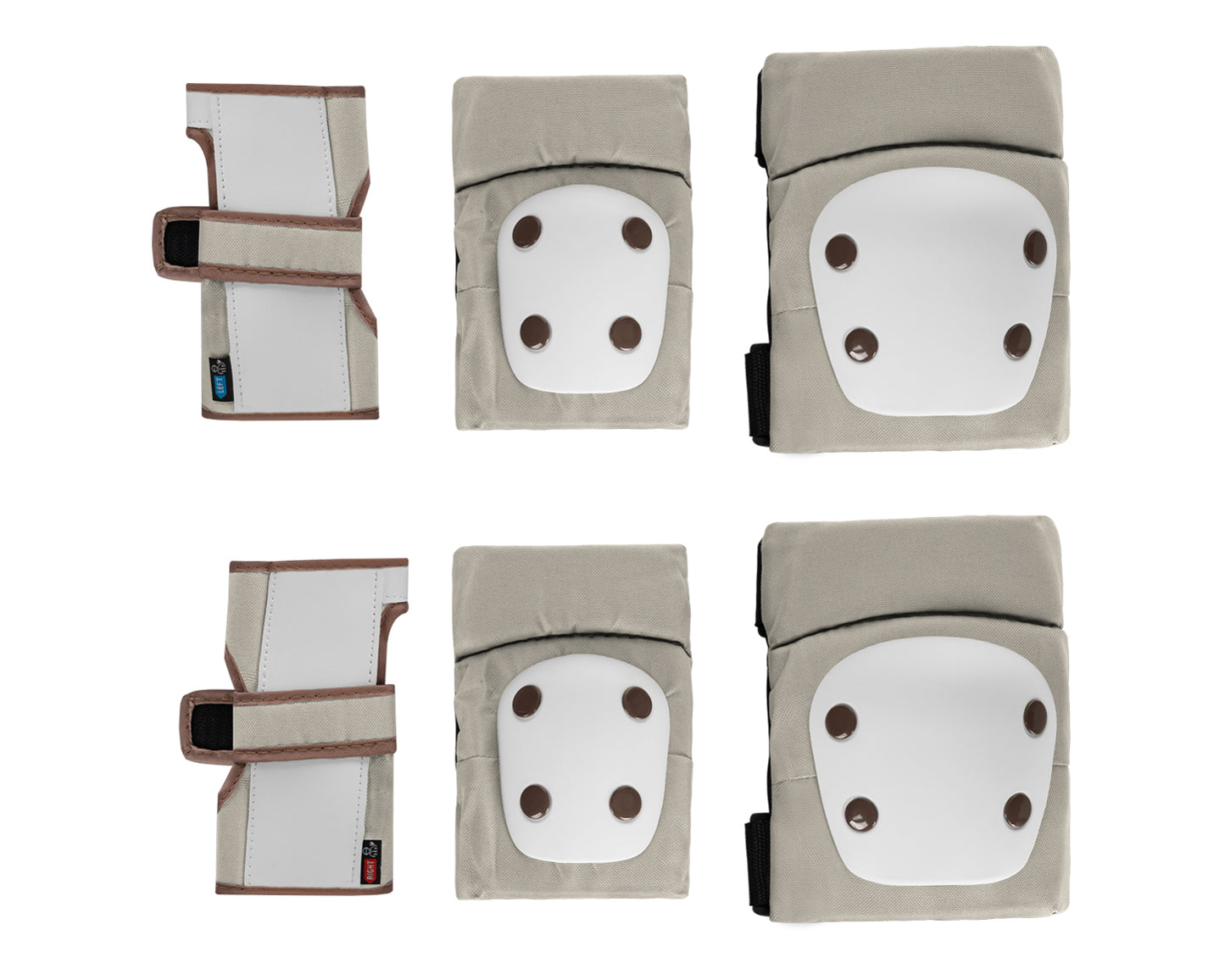 Protetores de joelho e cotovelo bege