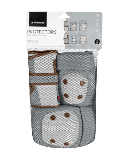 Protetores de joelho e cotovelo cinzentos