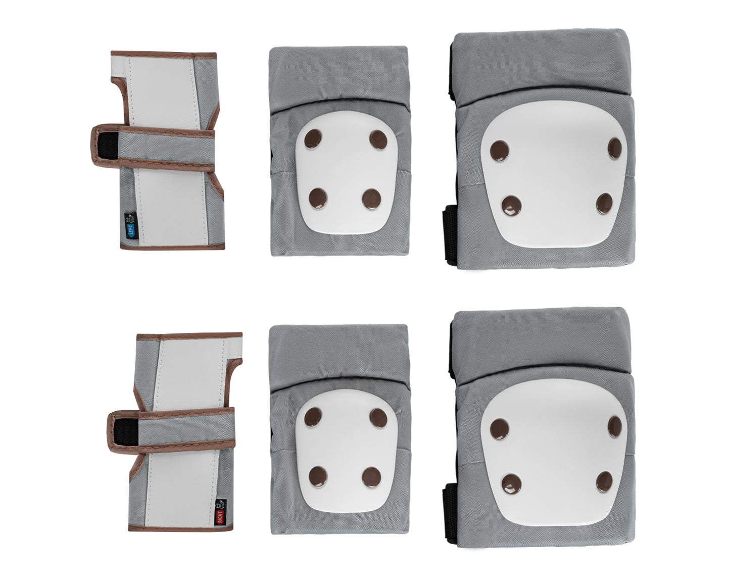 Protetores de joelho e cotovelo cinzentos