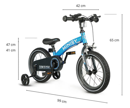 Bicicleta De Corta-Mato Miniby 14 Polegadas Azul Qplay