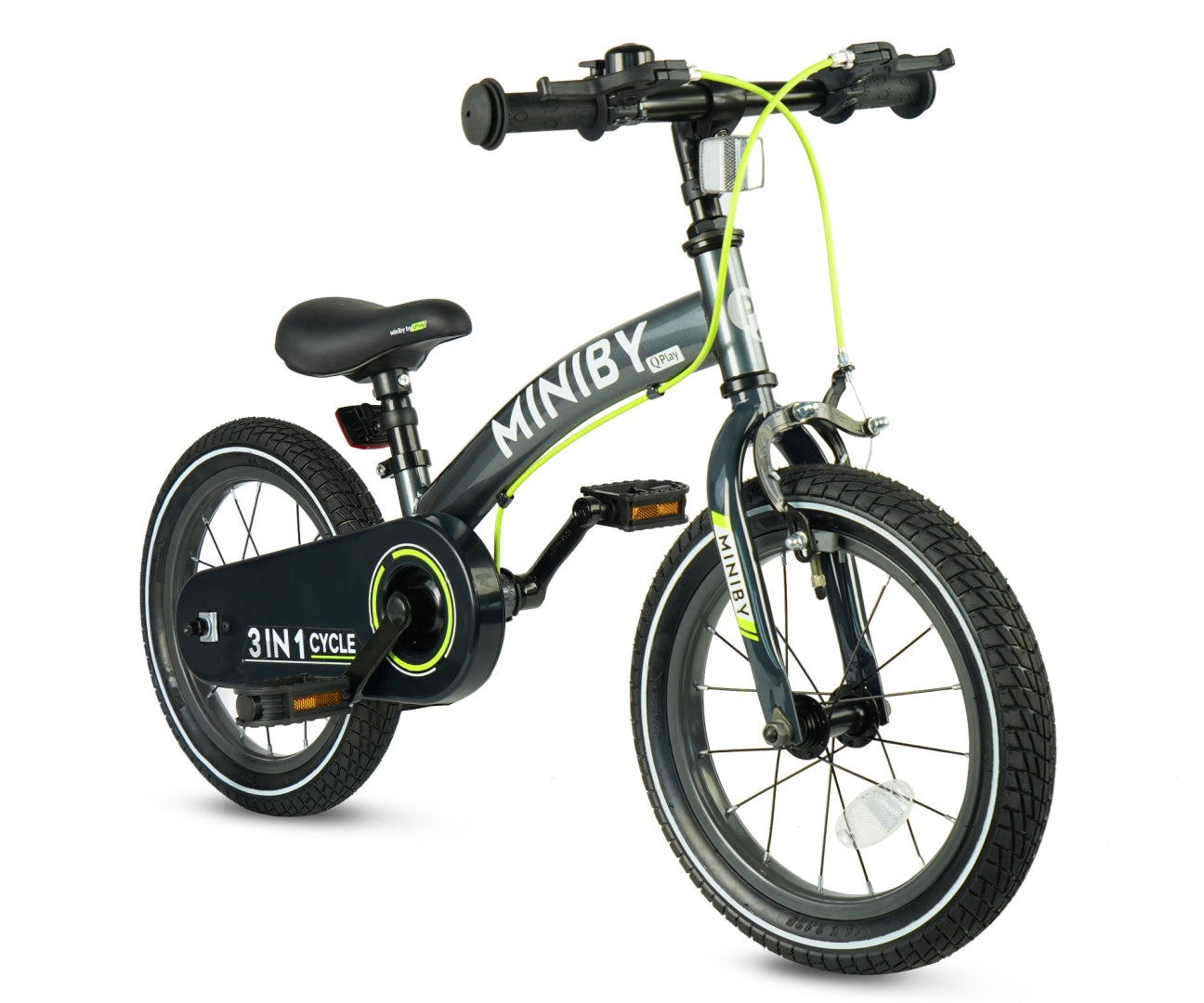 Bicicleta De Cross Miniby 14 Polegadas Cinzento Qplay