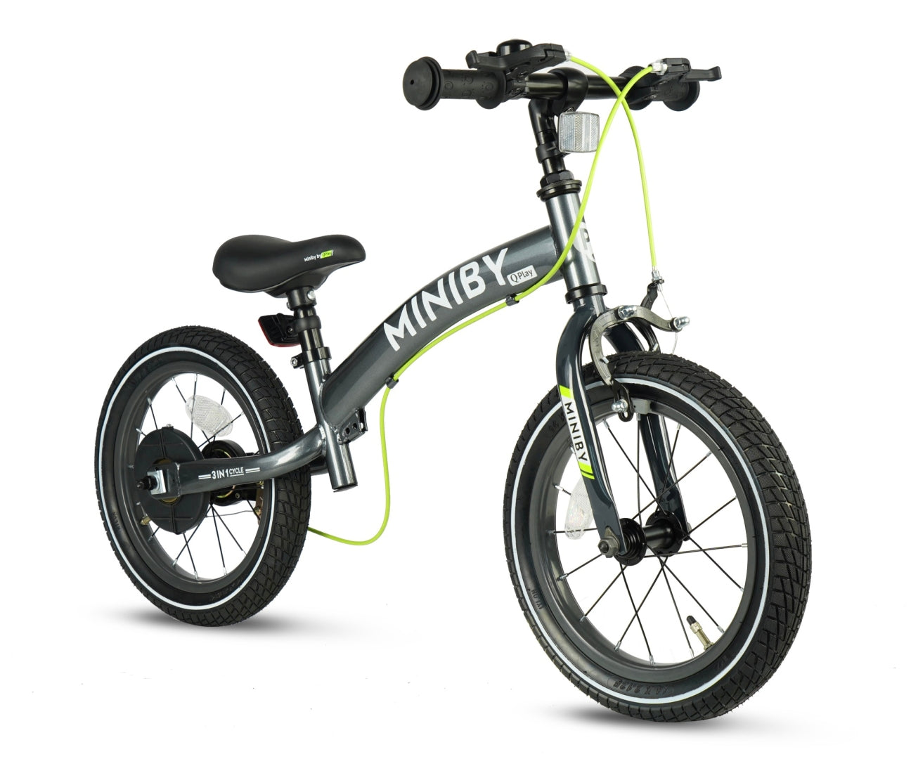 Bicicleta De Cross Miniby 14 Polegadas Cinzento Qplay