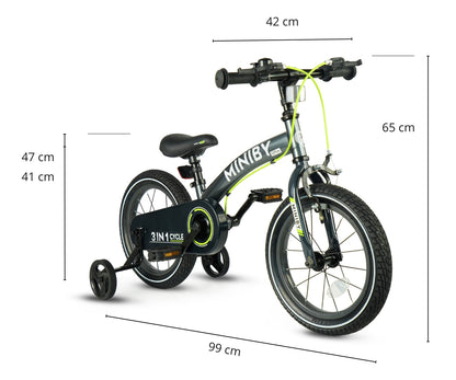 Bicicleta De Cross Miniby 14 Polegadas Cinzento Qplay