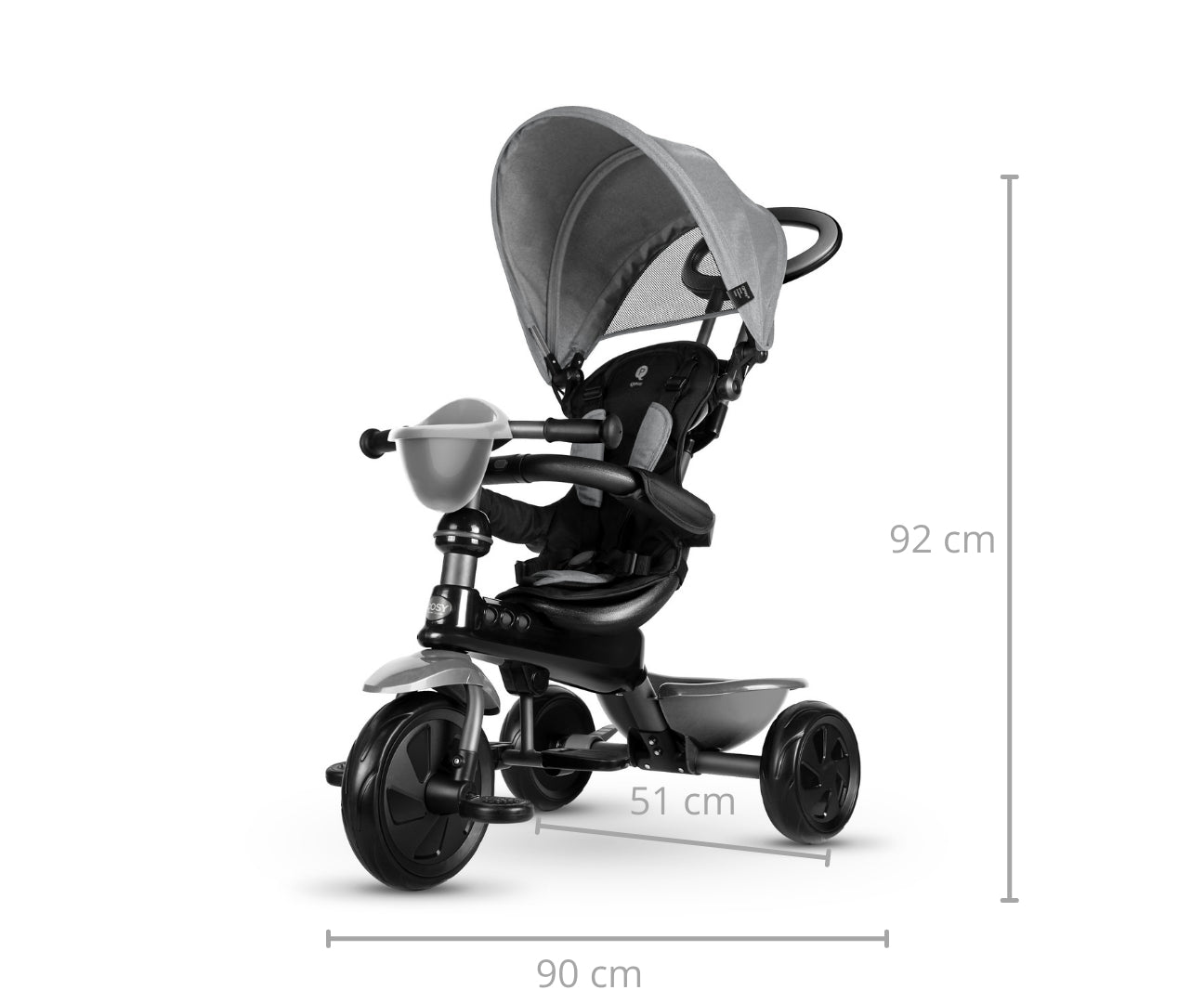 Triciclo Cosy Cinzento Qplay