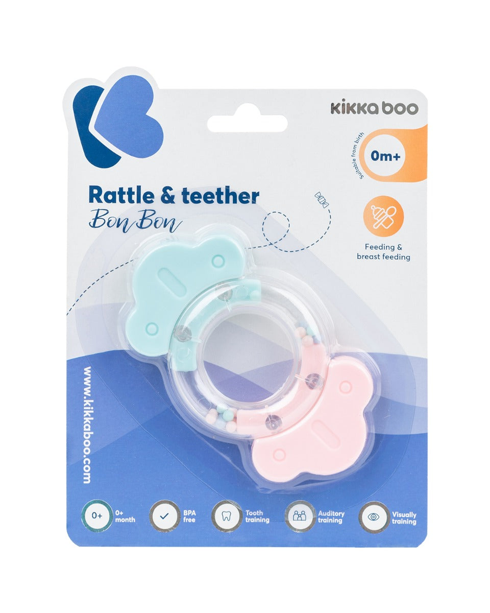 Chocalho mordedor rosa bombom