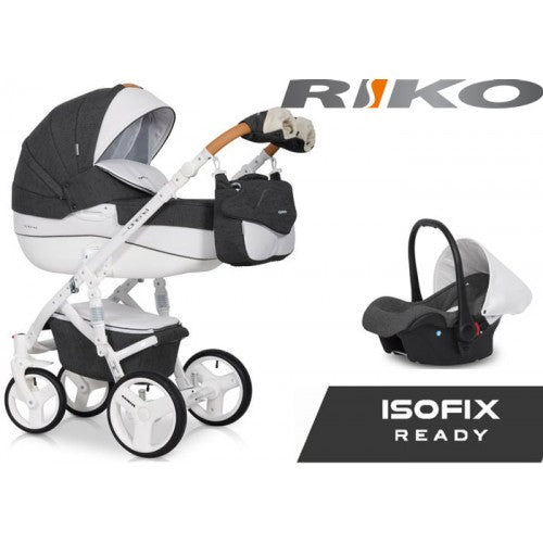 RIKO - Carrinho multifuncional BRANO LUXE + CARLO ISOFIX READY Anthracite
