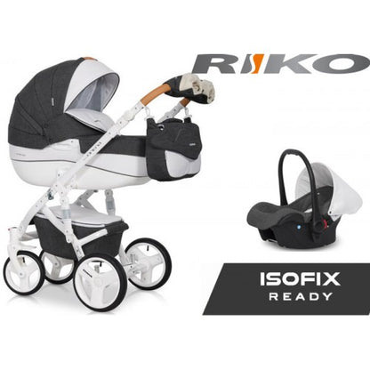 RIKO - Carrinho multifuncional BRANO LUXE + CARLO ISOFIX READY Anthracite