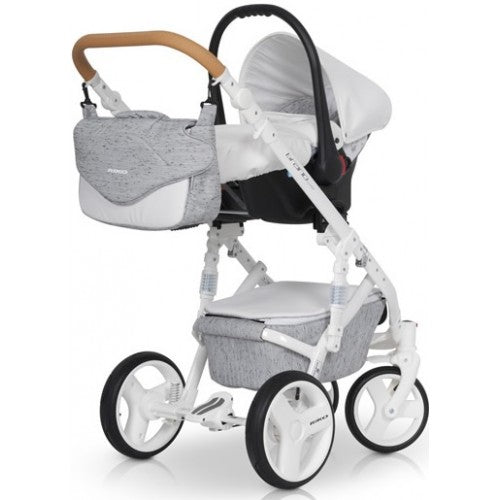 RIKO - Carrinho multifuncional BRANO LUXE + CARLO ISOFIX READY Mocca