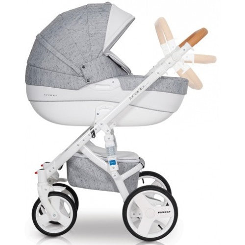 RIKO - Carrinho multifuncional BRANO LUXE + CARLO ISOFIX READY Latte