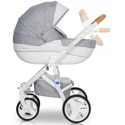 RIKO - Carrinho multifuncional BRANO LUXE + CARLO ISOFIX READY Grey Fox