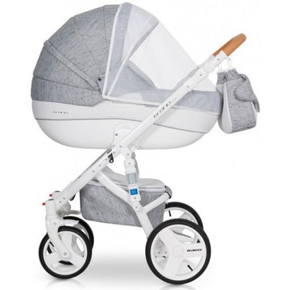 RIKO - Carrinho multifuncional BRANO LUXE + CARLO ISOFIX READY Grey Fox