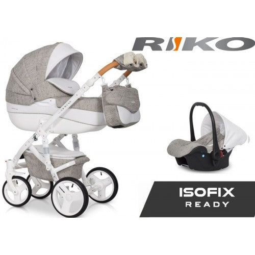 RIKO - Carrinho multifuncional BRANO LUXE + CARLO ISOFIX READY Latte