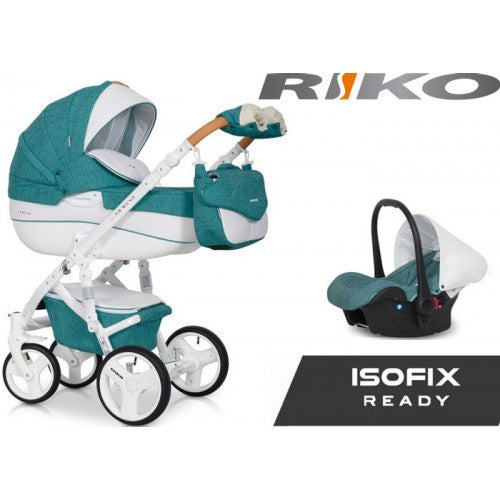 RIKO - Carrinho multifuncional BRANO LUXE + CARLO ISOFIX READY Malachite