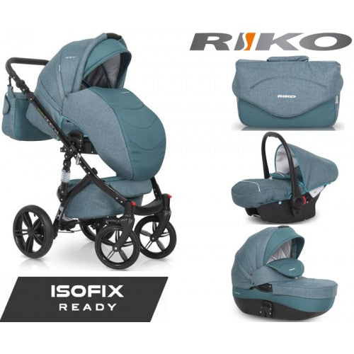 RIKO - Carrinho multifuncional BRANO NATURAL + CARLO ISOFIX READY Adriatic