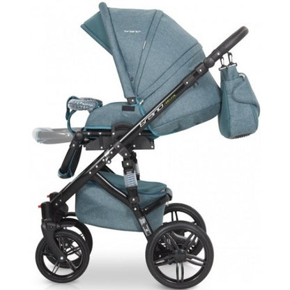 RIKO - Carrinho multifuncional BRANO NATURAL + CARLO ISOFIX READY Denim