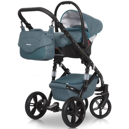 RIKO - Carrinho multifuncional BRANO NATURAL + CARLO ISOFIX READY Denim