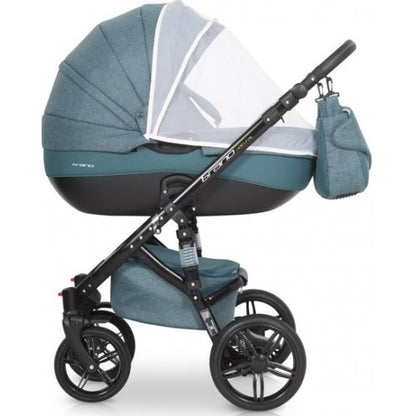 RIKO - Carrinho multifuncional BRANO NATURAL + CARLO ISOFIX READY Denim