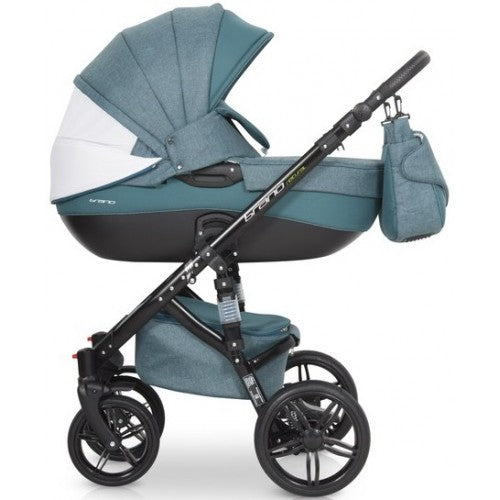 RIKO - Carrinho multifuncional BRANO NATURAL + CARLO ISOFIX READY Denim