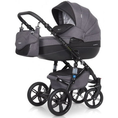 RIKO - Carrinho multifuncional BRANO NATURAL + CARLO ISOFIX READY Carbon