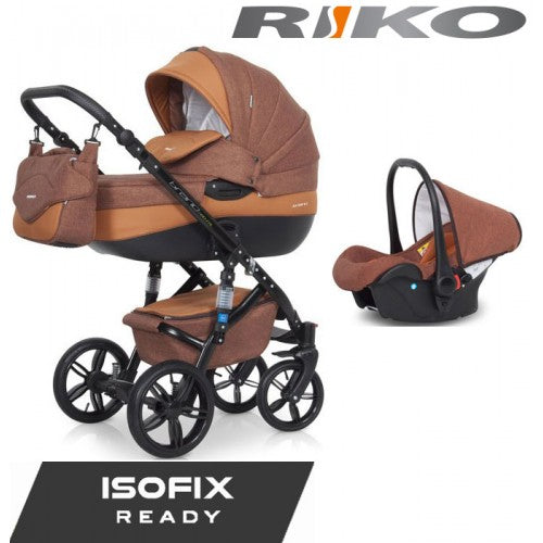 RIKO - Carrinho multifuncional BRANO NATURAL + CARLO ISOFIX READY Copper