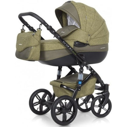 RIKO - Carrinho multifuncional BRANO NATURAL + CARLO ISOFIX READY Olive