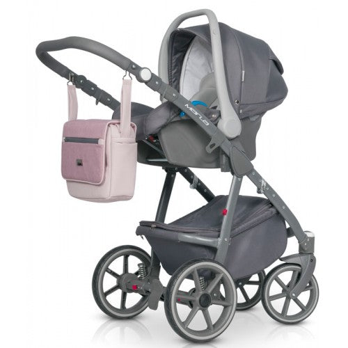 RIKO - Carrinho multifuncional MARLA + KITE ISOFIX READY Dirty Pink