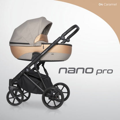 RIKO - Carrinho multifuncional NANO PRO + KITE ISOFIX READY Camel