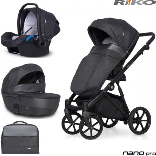 RIKO - Carrinho multifuncional NANO PRO + KITE ISOFIX READY Carbon