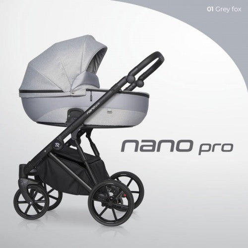 RIKO - Carrinho multifuncional NANO PRO + KITE ISOFIX READY Grey Fox