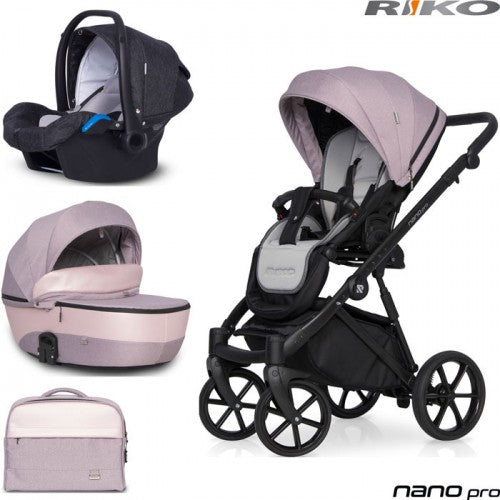 RIKO - Carrinho multifuncional NANO PRO + KITE ISOFIX READY Pearl Pink