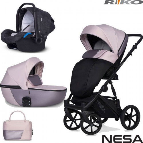 RIKO - Carrinho multifuncional NESA + KITE ISOFIX READY Pearl Pink