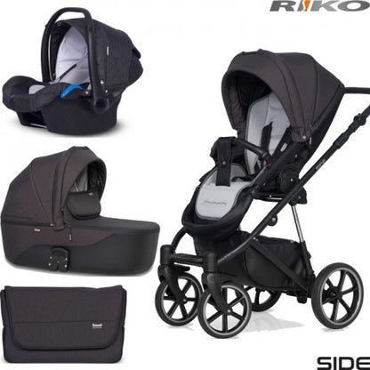 RIKO - Carrinho multifuncional SIDE (KOLORY 01-05) + KITE ISOFIX READY Anthracite