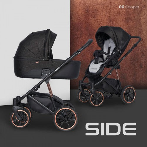 RIKO - Carrinho multifuncional SIDE (KOLORY 01-05) + KITE ISOFIX READY Cooper