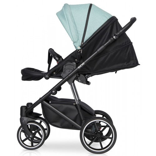 RIKO - Carrinho multifuncional SIDE (KOLORY 01-05) + KITE ISOFIX READY Rose