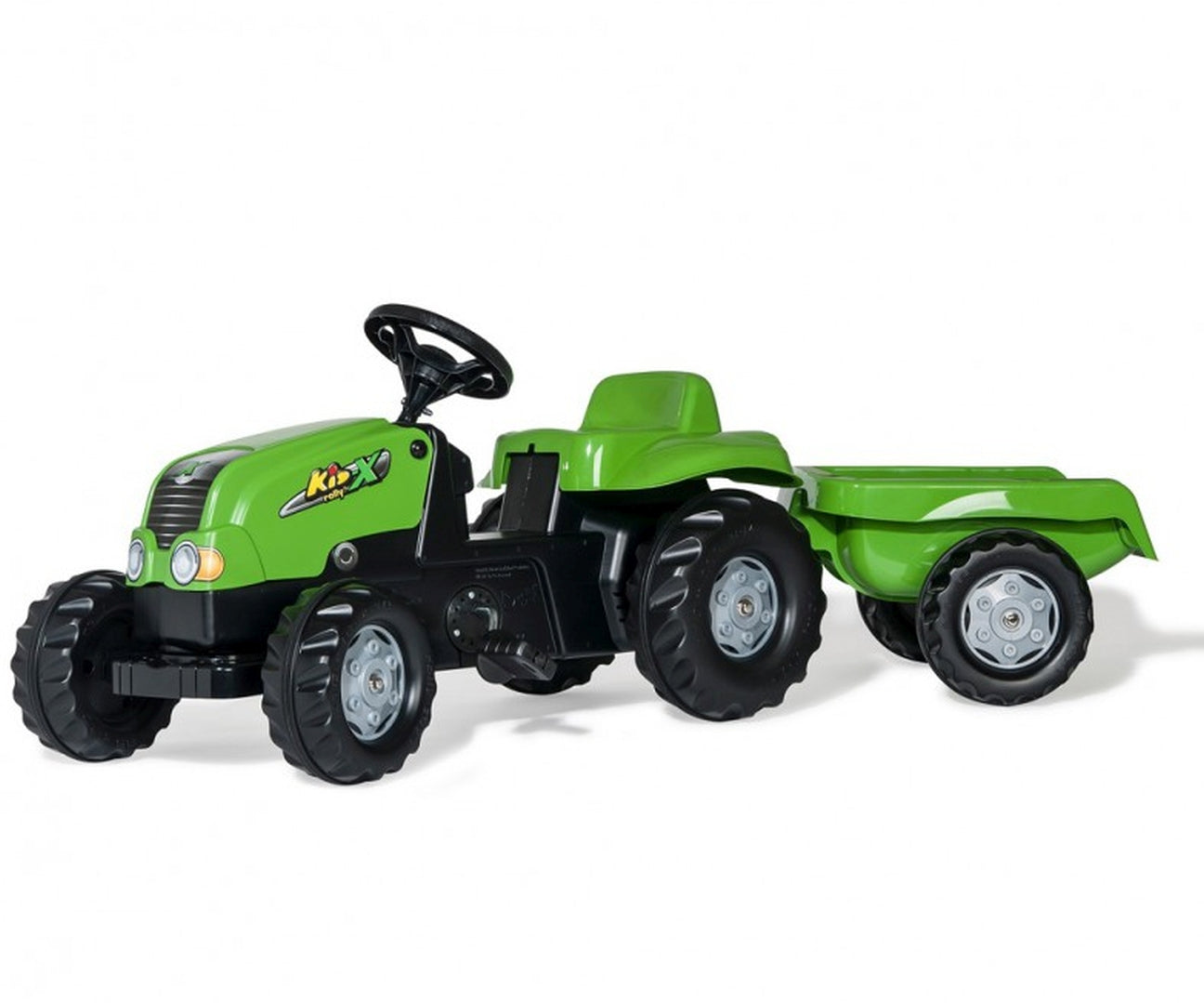 Trator Kart A Pedais Com Reboque Verde Rolly Toys