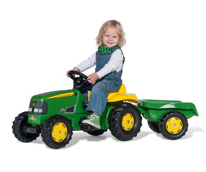 Trator John Deere Kart A Pedais Com Reboque Rolly Toys