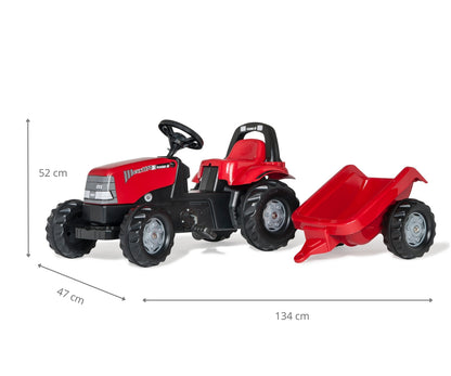 Trator Case 1170 Cvx Kart A Pedais Com Reboque Rolly Toys