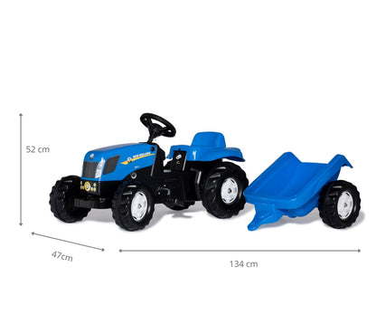 Trator Kart A Pedais New Holland Agriculture Com Reboque Rolly Toys
