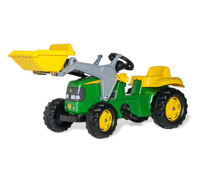 Trator Kart A Pedais John Deere Com Balde E Reboque Rolly Toys
