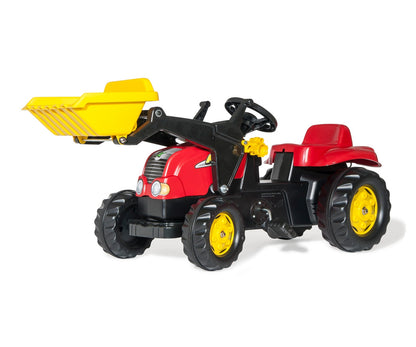Trator Kart A Pedais Com Balde E Reboque Vermelho Rolly Toys
