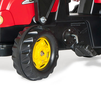 Trator Kart A Pedais Com Balde E Reboque Vermelho Rolly Toys
