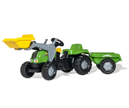 Trator Kart A Pedais X Com Balde E Reboque Verde Rolly Toys