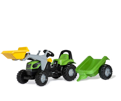 Trator Kart A Pedais Deutz Fahir 5115G Tb Com Balde E Reboque Rolly Toys
