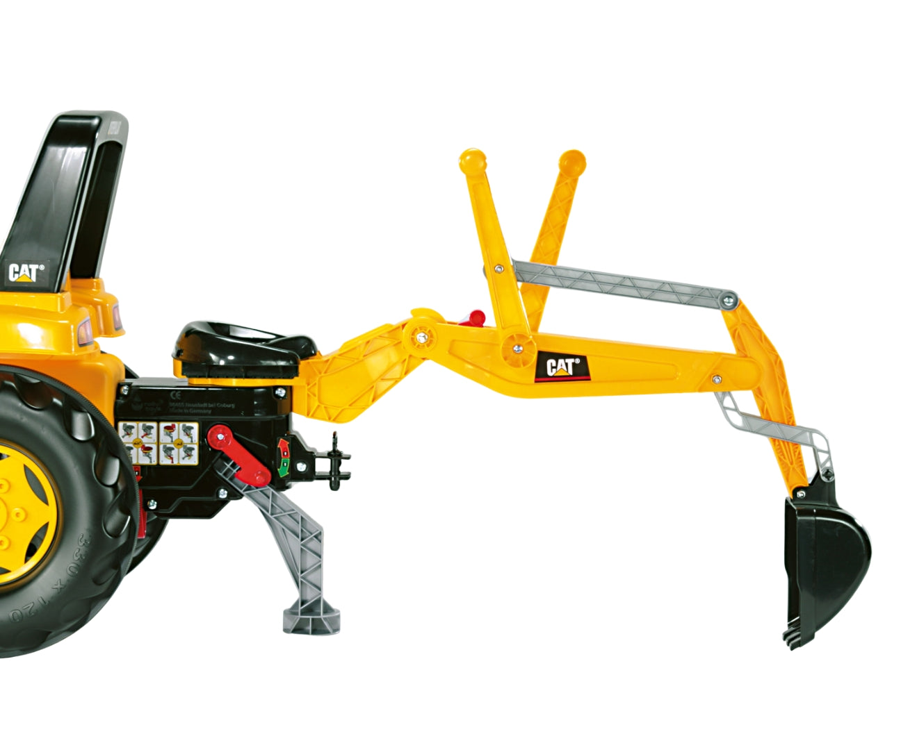 Trator Junior Cat Com Balde E Reboque Rolly Toys