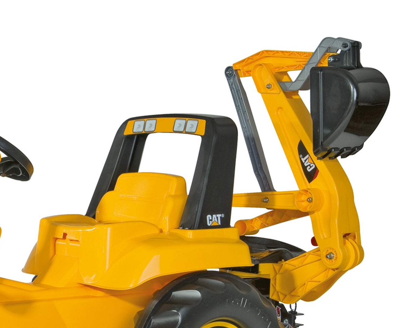 Trator Junior Cat Com Balde E Reboque Rolly Toys