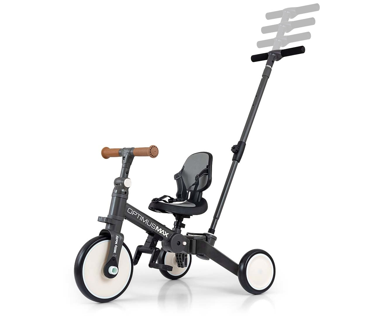 Bicicleta 5In1 Optimus Max Cinzento Escuro Qplay
