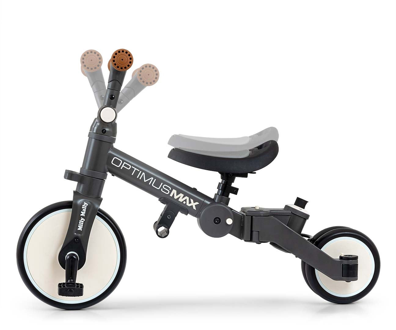 Bicicleta 5In1 Optimus Max Cinzento Escuro Qplay